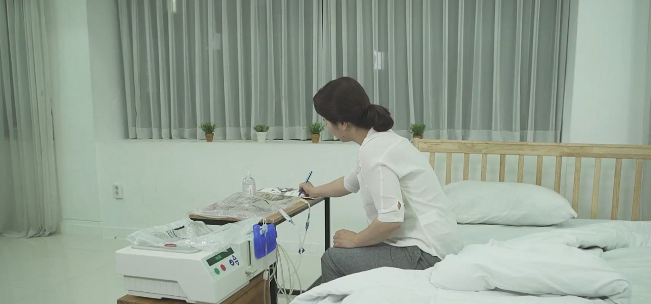 복막투석 환자 모습. 박스터 제공