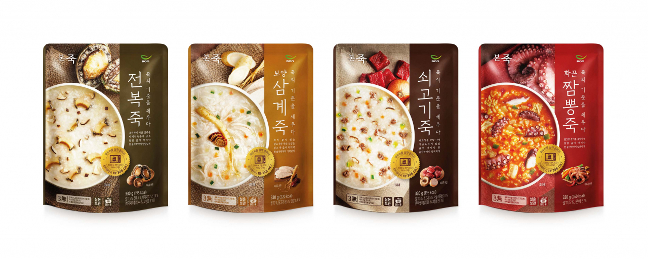 본죽 파우치죽 4종 [본아이에프 제공]