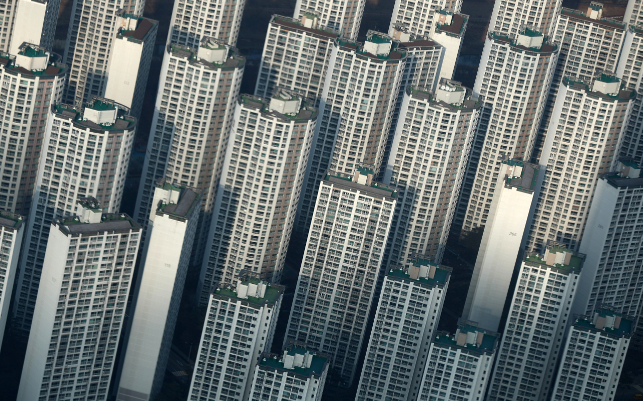 An aerial view of an apartment complex in Jamsil, eastern Seoul. (Yonhap)
