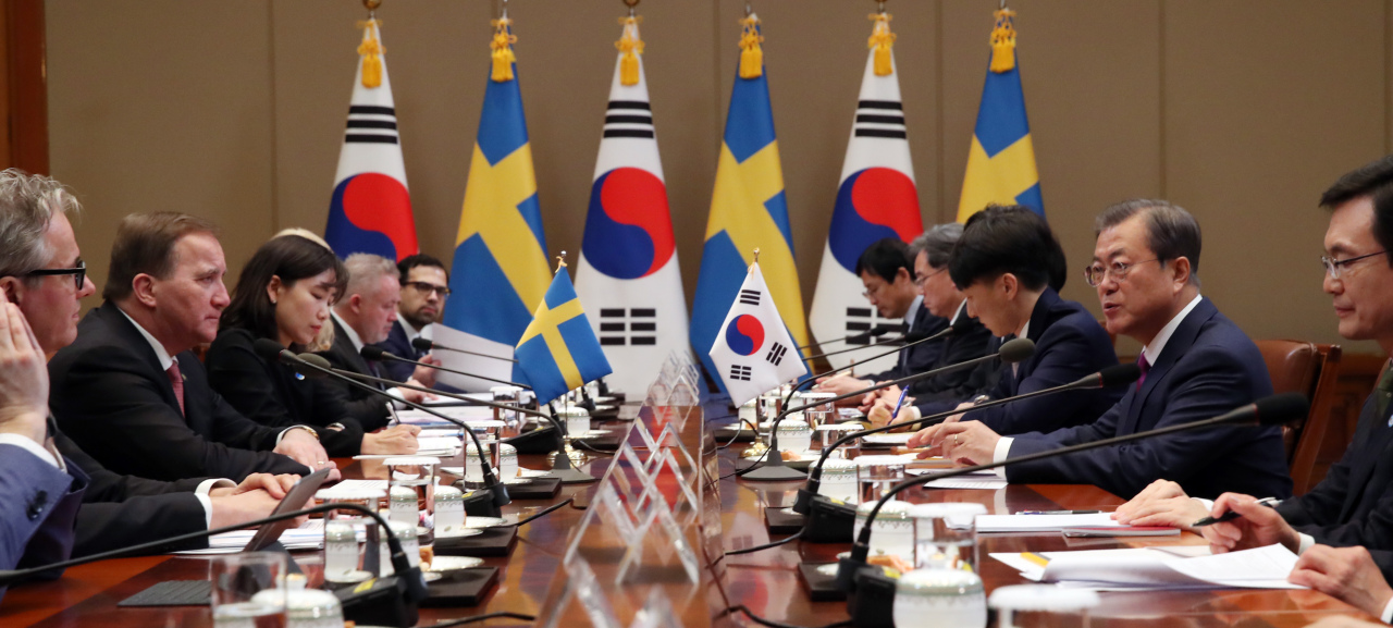 South Korea and Sweden hold a summit meeting in Seoul on Wednesday. Yonhap
