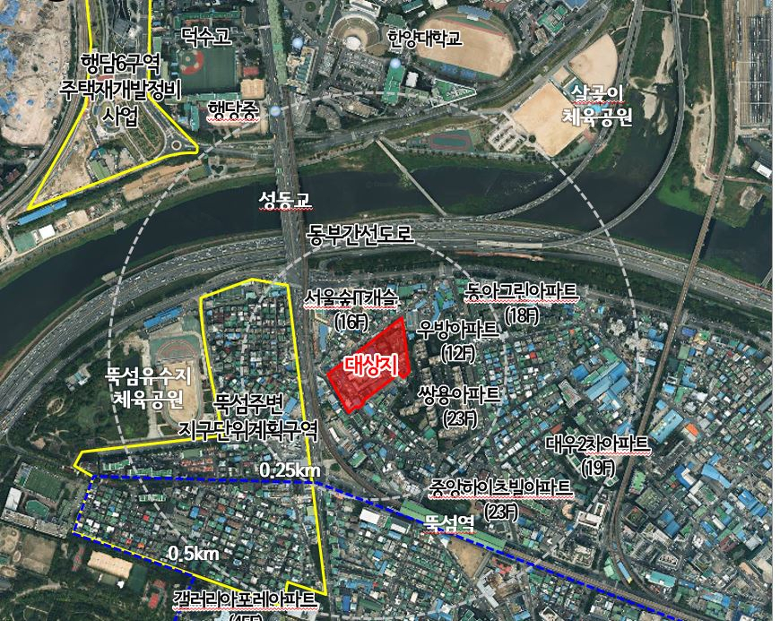 서울 성동구 성수1구역과 주변 지역의 지도. [자료=서울시]