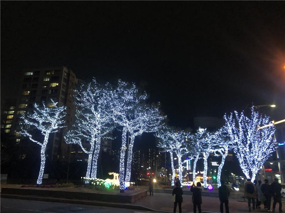 평택시는 다양한 볼거리를 제공하기 위해 주요 교통섬 등에 야간 경관조명을 설치했다. [평택시 제공]