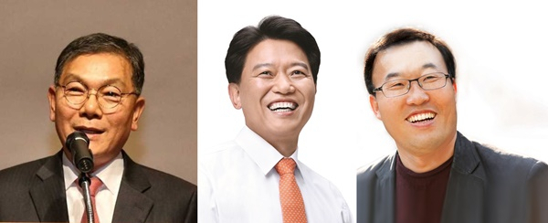 왼쪽부터 장만채, 김선동, 장성규 예비후보.