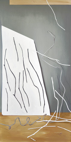 노은주, Center-그림자 형태 01, oil on canvas, 194.9x97cm, 2019 [스페이스윌링앤딜링 제공]