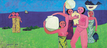 김환기‘ 여인과 매화와 항아리’(1951)