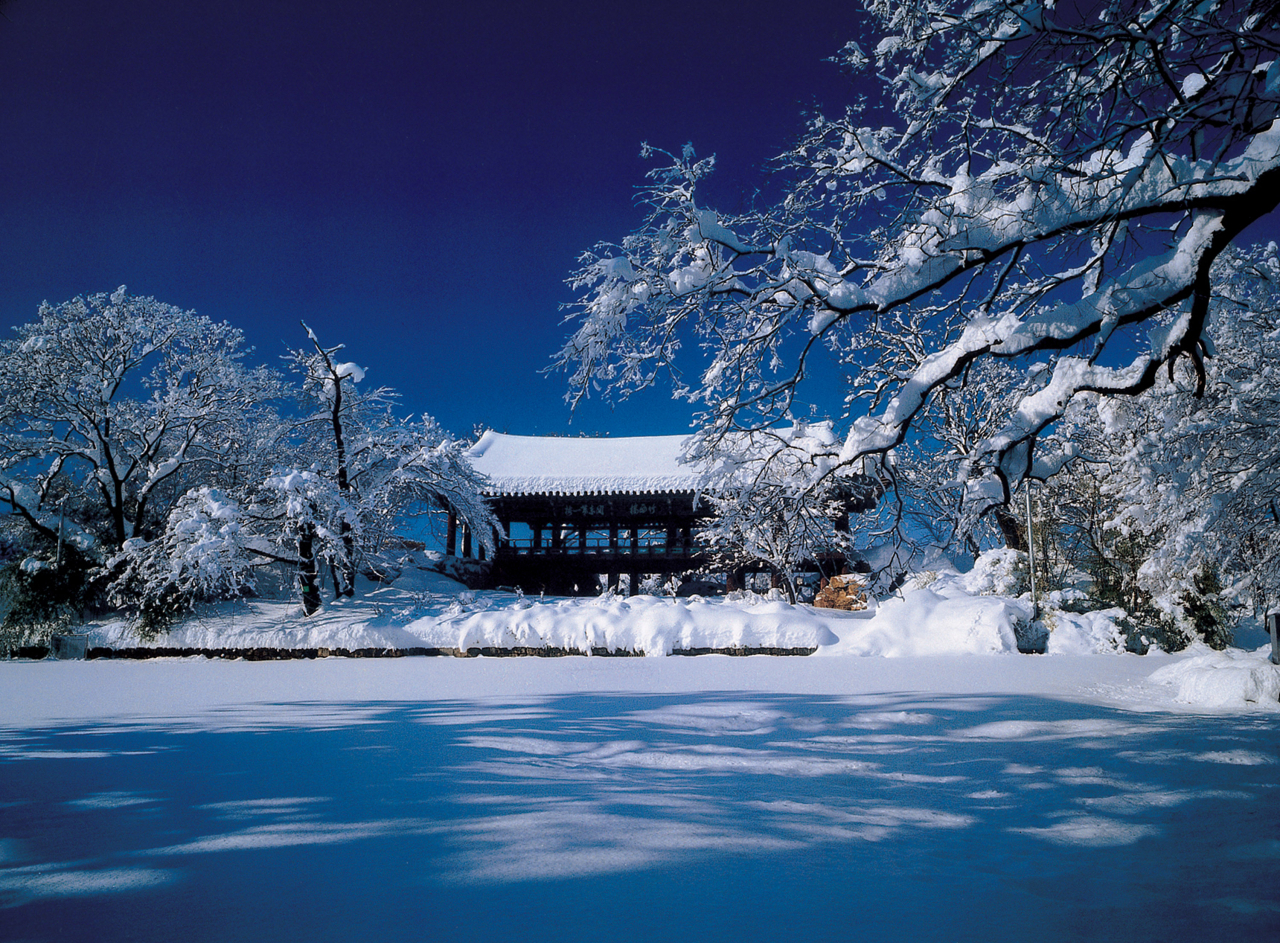 삼척시 죽서루의 겨울 정취