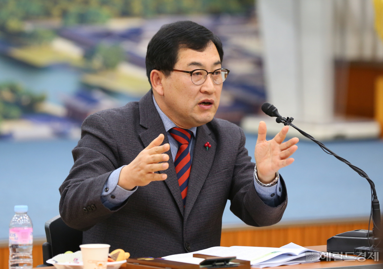 주낙영 경주시장이 6일 언론인 간담회를 열고 올해 시정 운영 방향 등에 대해 설명하고 있다.[경주시 제공]
