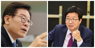 이재명 경기도지사(왼쪽)과 염태영 수원시장(오른쪽)