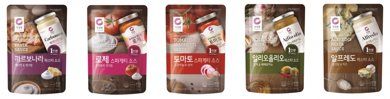 대상 청정원의 싱글 파우치 파스타 소스 제품 이미지 [제공=대상]