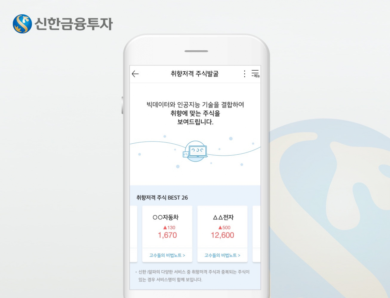 신한금융투자의 ‘취향저격 종목발굴 서비스’. [사진=신한금융투자]