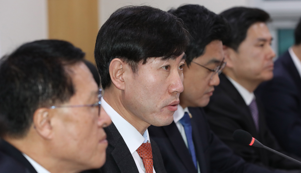 새로운보수당 하태경 책임대표가 13일 오전 서울 여의도 국회 의원회관에서 열린 당대표단 회의에서 발언하고 있다. [연합]