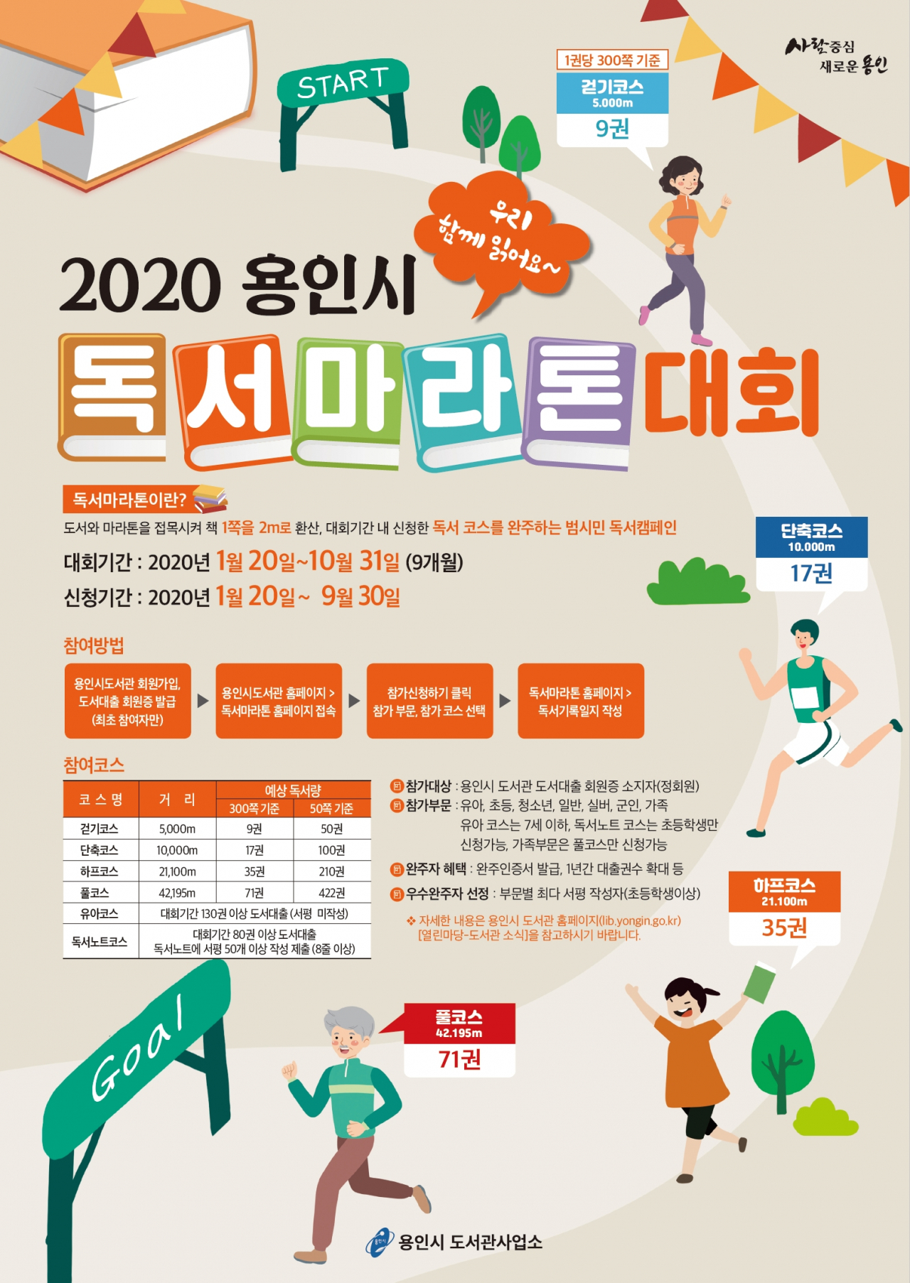 용인시 독서마라톤 포스터.