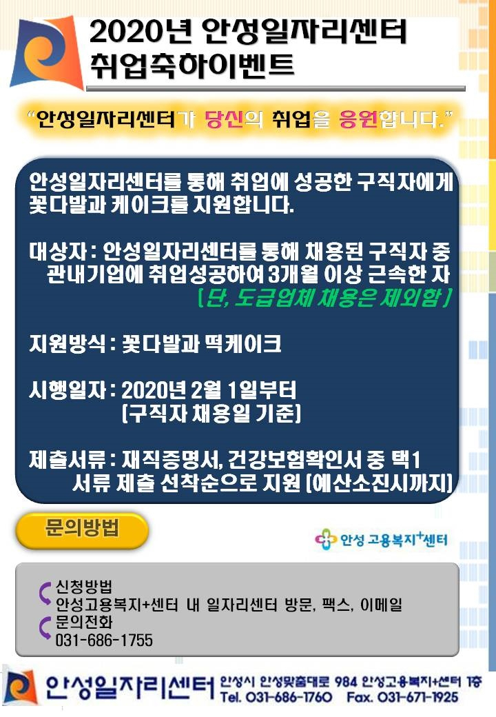 안성시 구직자취업 축하 이벤트 [안성시 제공]