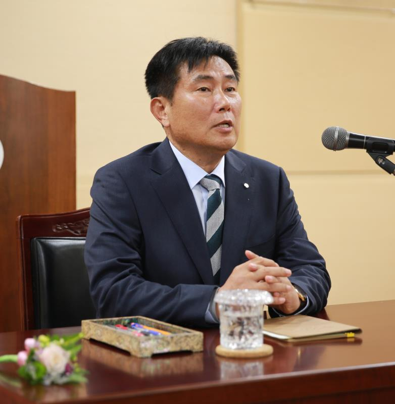 이승우 인천도시공사 제11대 신임 사장이 20일 취임식에서 인사말을 하고 있다.