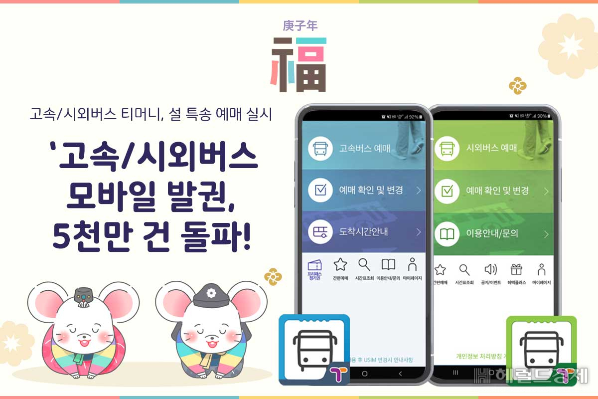 고속시외버스 모바일 발권 5000만 건 돌파