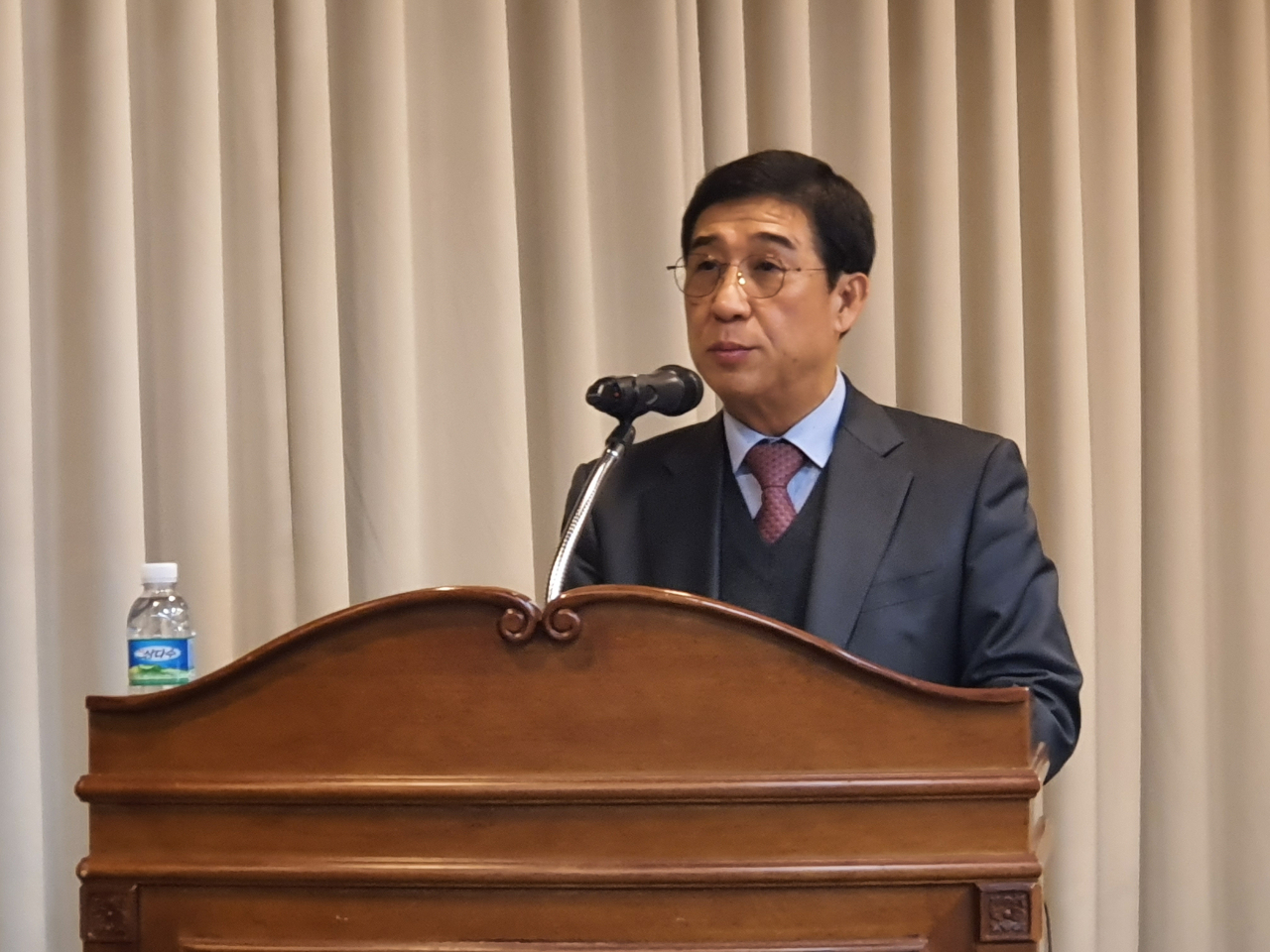 배재훈 현대상선 대표이사가 21일 열린 기자간담회에서 올해 3분기 흑자전환을 예고했다. /원호연 기자