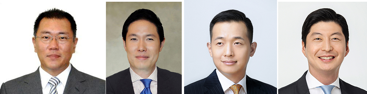 왼쪽부터 정의선 현대차그룹 수석부회장, 조현상 효성 사장, 김동관 한화솔루션 부사장, 허세홍 GS칼텍스 사장. [헤럴드]