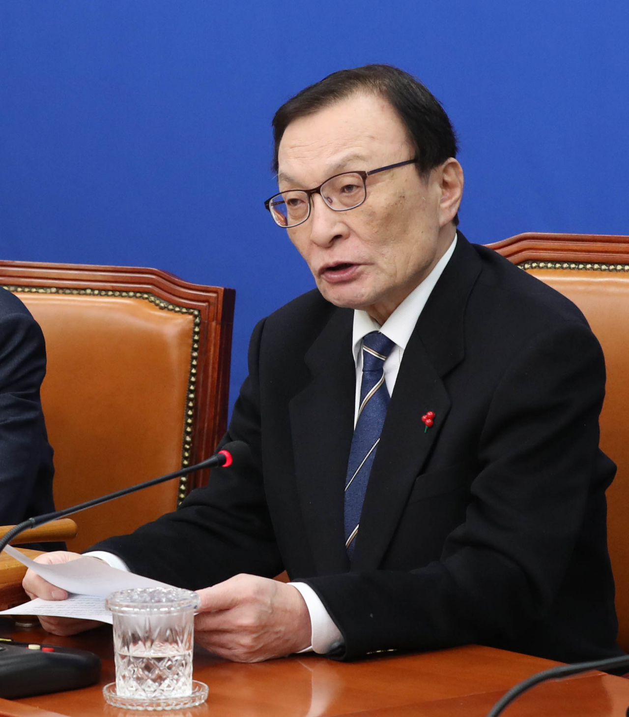 이해찬 더불어민주당 대표가 지난 20일 오전 서울 여의도 국회에서 열린 최고위원회의에서 발언하고 있다. [연합]