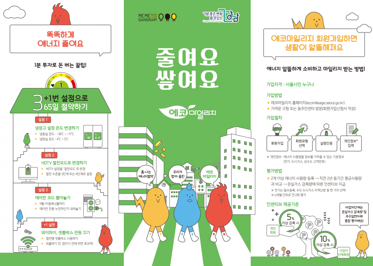 강남구 에코마일리지 리플릿.