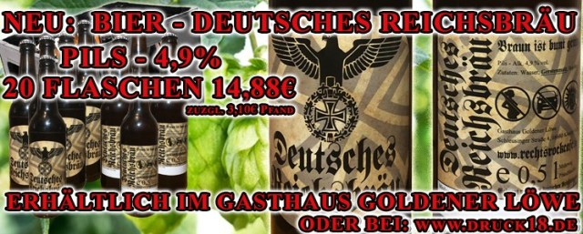 나치 문양이 그려진 맥주를 판매하는 페이지 갈무리. [Gasthaus Goldener L&ouml;we-구글 갈무리]