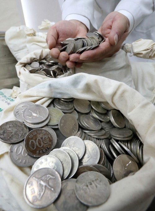 500 Korean won coins (Yonhap)