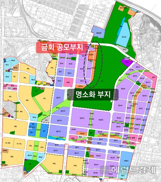 마곡지구 호수공원변 명소거리 위치도. [서울시 제공]
