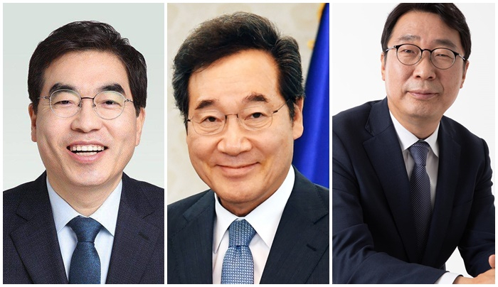 양기대(왼쪽)·이낙연(가운데)·윤영찬(오른쪽)