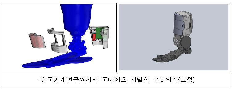 국가보훈처가 4일 전쟁·공무수행 등으로 다리를 다친 국가유공자 중 희망자에게 최첨단 로봇 의족을 시범 공급할 계획이라고 밝혔다. 사진은 한국기계연구원이 국내 최초로 개발한 로봇의족.[연합]