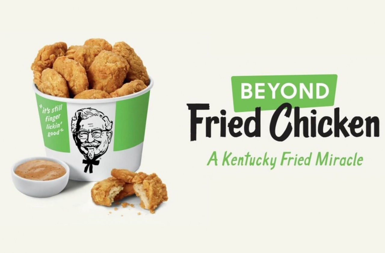 지난해 미국 KFC는 식물성 재료로 만든 ‘비욘드 프라이드 치킨’을 선보였다. 　