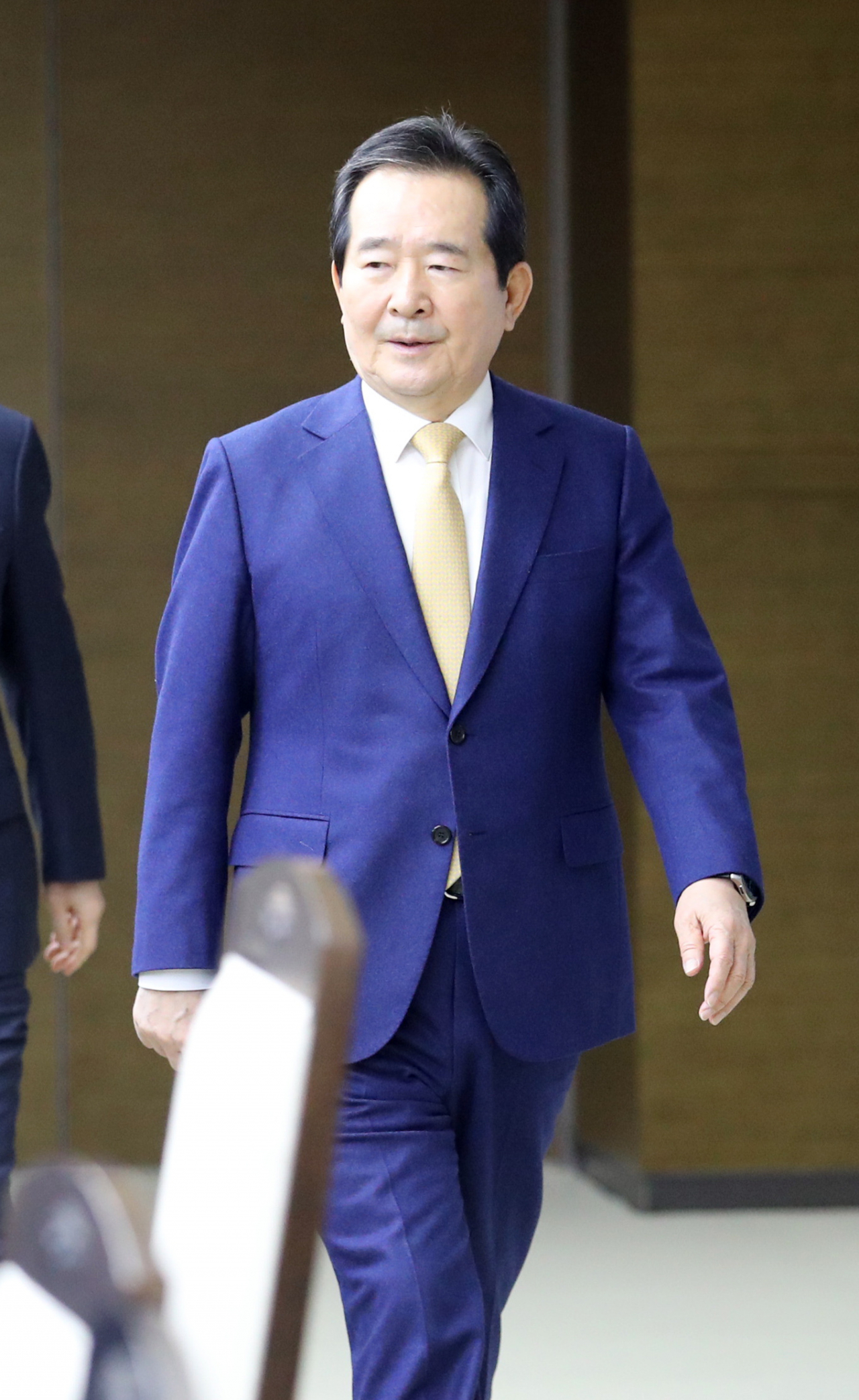 정세균 국무총리가 6일 오전 세종시 정부세종청사에서 열린 국정현황점검조정회의에 참석하고 있다. 연합뉴스