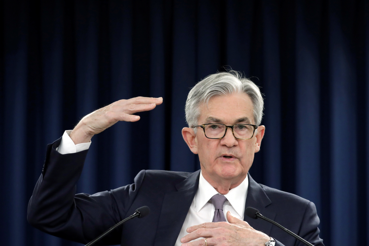 제롬 파월 미국 연방준비제도 의장이 지난달 29일(현지시간) 연방공개시장위원회(FOMC) 직후 기자회견을 갖고 있다.[로이터]