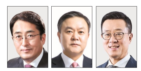 왼쪽부터 김용범 메리츠화재 부회장, 최영무 삼성화재 대표, 정문국 오렌지라이프 사장.