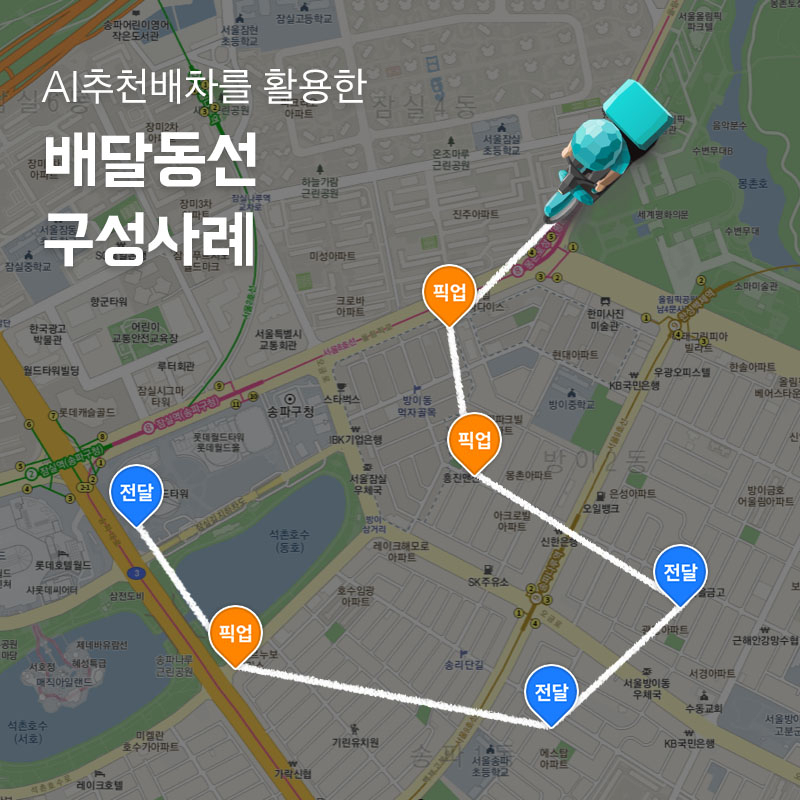 배달의민족이 국내 최초로 AI 추천배차 시스템을 도입한다. 사진은 관련 이미지. [제공=우아한형제들]