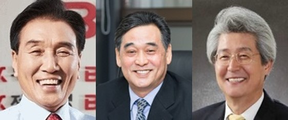 왼쪽부터 김지완 BNK금융지주 회장, 김기홍 JB금융지주 회장, 김태오 DGB금융지주 회장. 출처=네이버 프로필