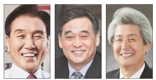 왼쪽부터 김지완 회장 BNK금융지주, 김기홍 회장 JB금융지주, 김태오 회장 DGB금융지주.