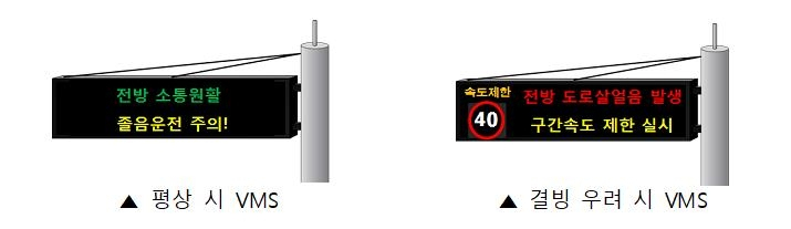 결빙취약 관리구간 도로전광표지(VMS) [국토교통부 제공]