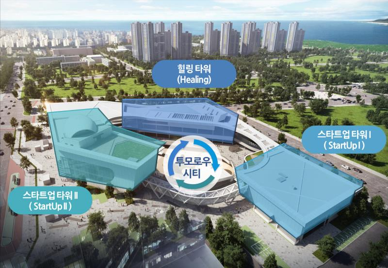 스타트업 파크 공간구성(스타트업타워I·스타트업타워 II·힐링타워)