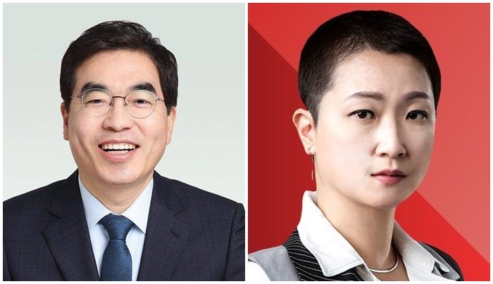 양기대 더민주 광명을 예비후보(왼쪽)와 이언주 의원(오른쪽)