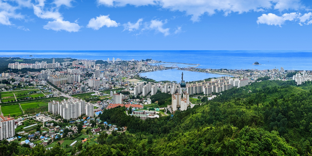 청대산에서 본 속초.