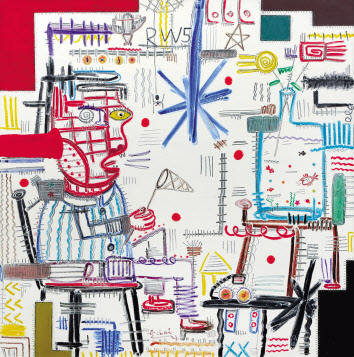 최울가, White XP Series (Portrait for Fishing Man), 100x100cm, 캔버스에 유채, 2007