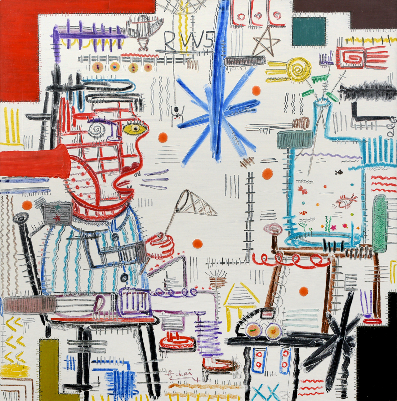 최울가 / White XP Series (Portrait for Fishing Man) / 100x100cm / 캔버스에 유채 / 2007
