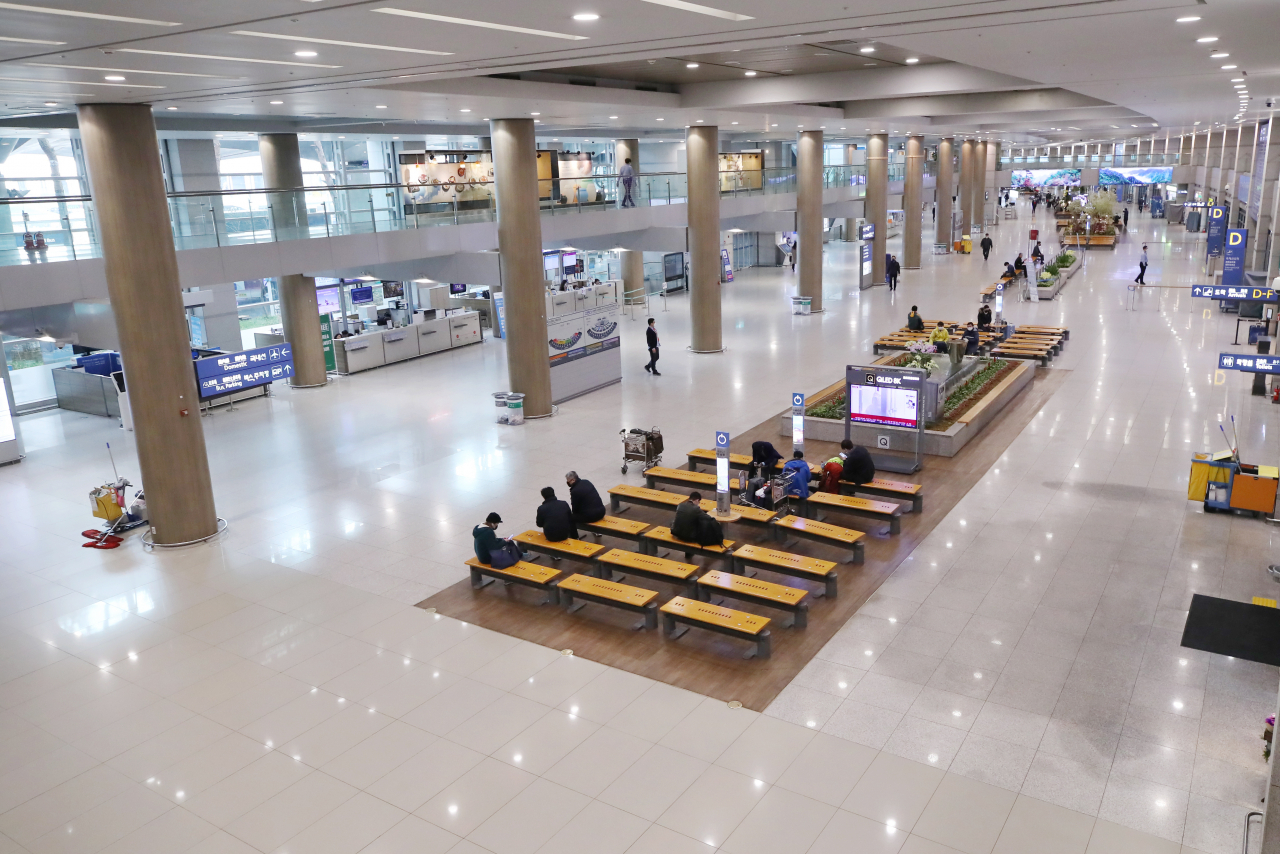 한산한 인천국제공항 제1여객터미널 입국장. [연합]