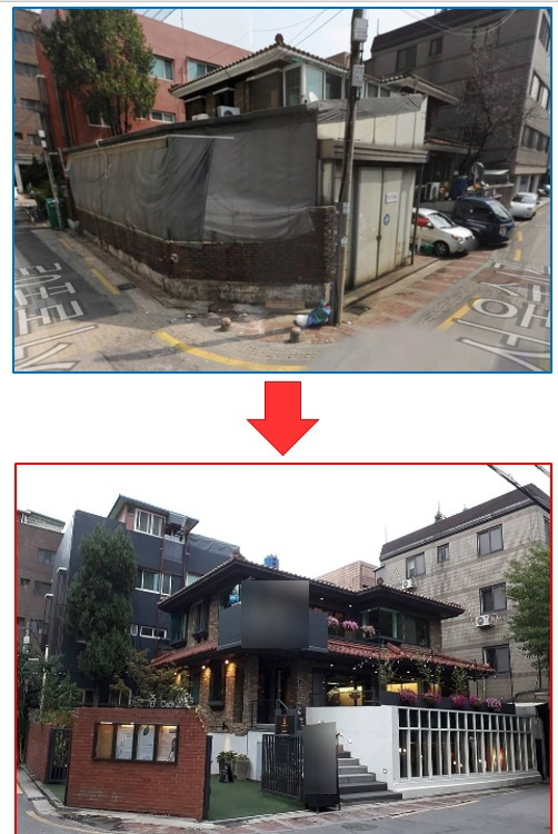 성수동 낡은 주택이 카페로 개조된 사례 [원빌딩]