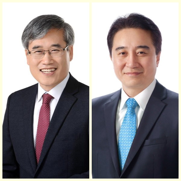 인천 연구갑 총선 예비후보 김진용(왼쪽) 정승연