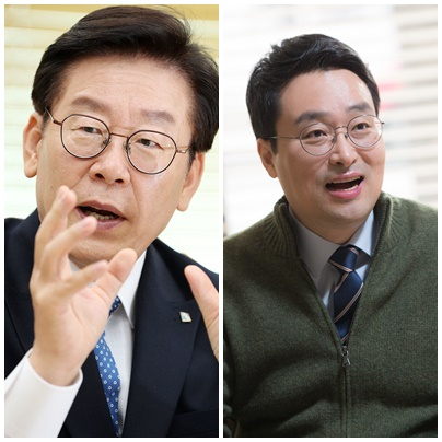 이재명 경기지사(왼쪽)과 이헌욱 경기도시공사 사장(오른쪽)
