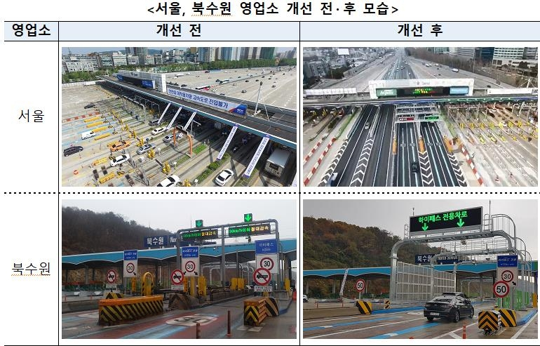 서울·북수원 영업소 개선 전·후 모습 [국토교통부 제공]