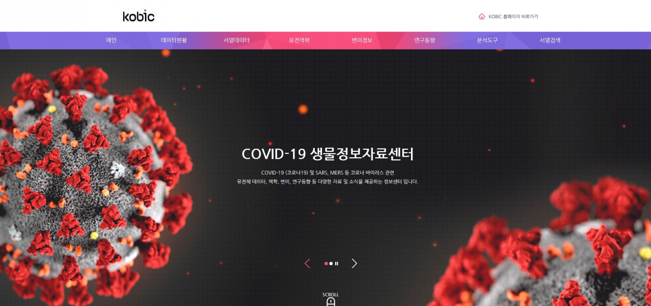 코로나19 연구정보 포털.[한국생명공학연구원 제공]