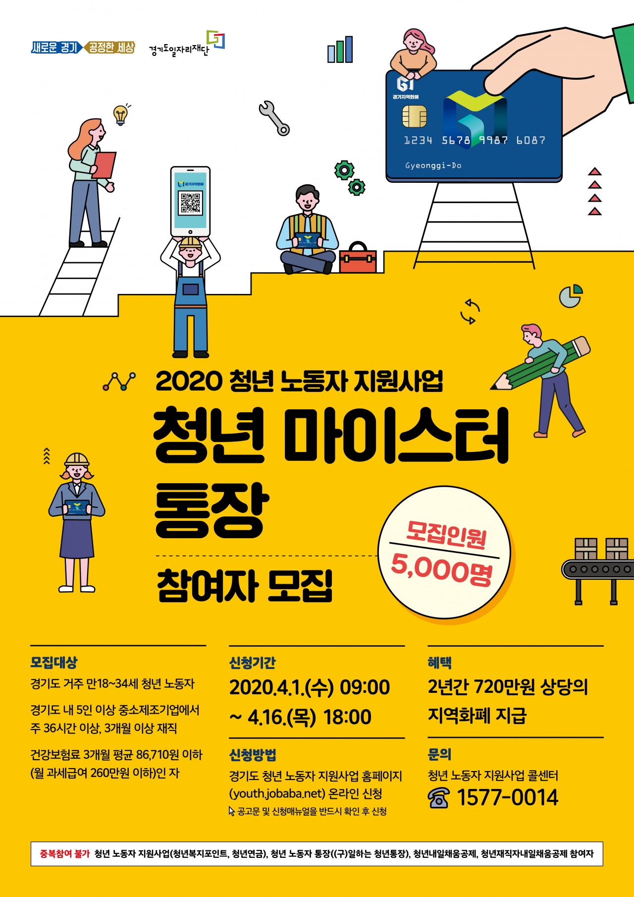 경기도 2020청년 마이스터통장 포스터.