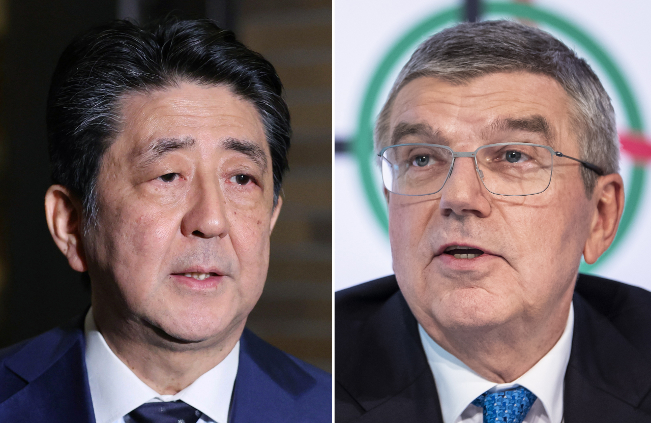 신종 코로나바이러스 감염증(코로나19)이 확산하는 가운데 아베 신조(安倍晋三) 일본 총리와 토마스 바흐 국제올림픽위원회(IOC) 위원장이 도쿄 올림픽·패럴림픽을 1년 정도 연기하는 구상을 추진하기로 의견을 모았다. 아베 총리는 도쿄 올림픽·패럴림픽을 1년 정도 연기하는 구상에 관해 바흐 위원장과 의견 일치를 이뤘다고 24일 밝혔다. [연합]
