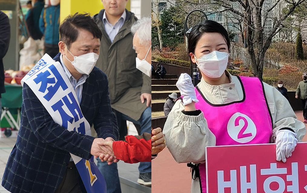 서울 송파을에 출마한 최재성 더불어민주당 후보(왼쪽)와 배현진 미래통합당 후보 [본인 제공]